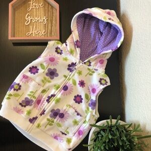 Carter’s Hoodie vest girls flowers 💐 18 mo